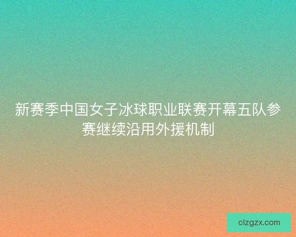 新赛季中国女子冰球职业联赛开幕五队参赛继续沿用外援机制